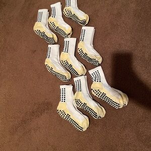 White Soccer grip socks
